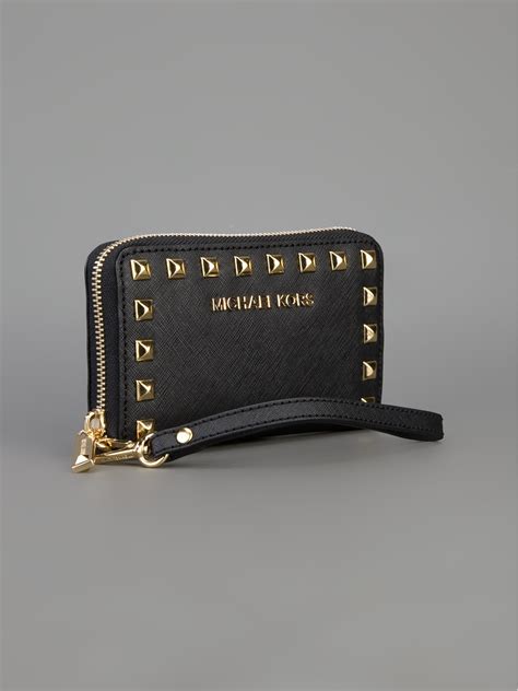 michael kors large pouch wristlet|Michael Kors wristlet wallet black.